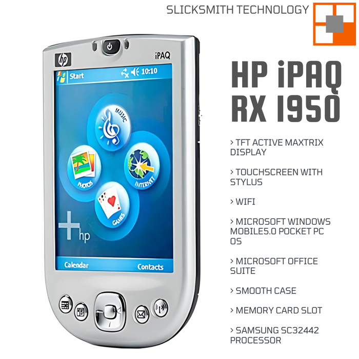 HP iPAQ RX1950 PDA Pocket PC Windows Mobile | SlickSmith Technology